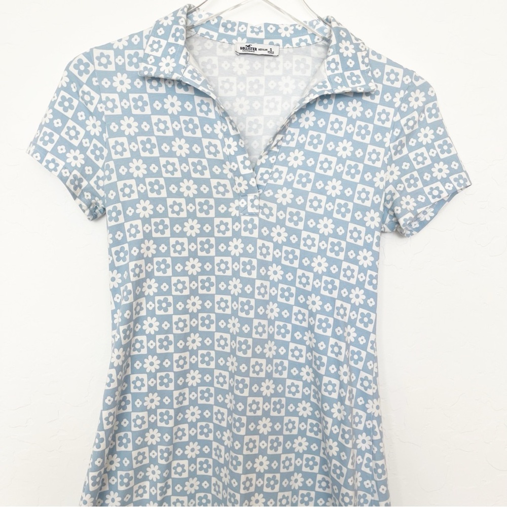 Hollister Blue Daisy Floral Mini Short Sleeve Dress Size Small - Picture 6 of 11